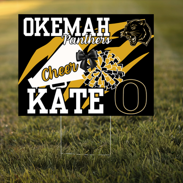 Okemah Panthers Cheer Yard Sign